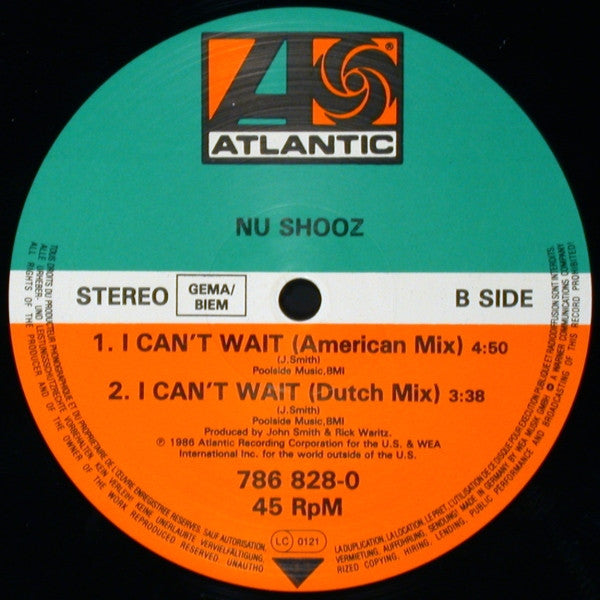 Nu Shooz – I Can't Wait (Vocal/Long "Dutch Mix") (NM, FUNDA VG+) BOX9