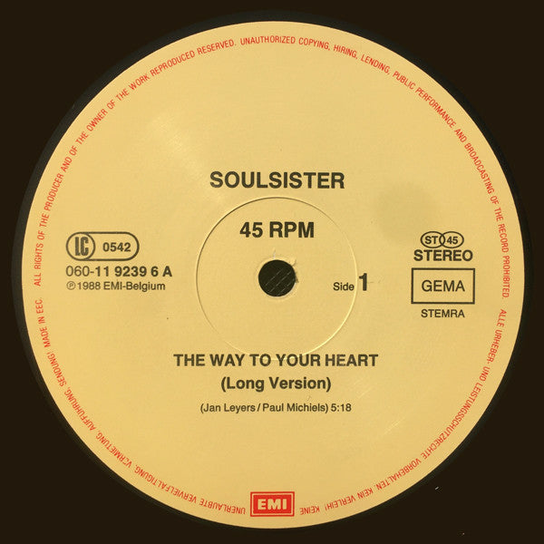 Soulsister – The Way To Your Heart (NM, FUNDA EX) BOX12