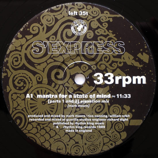 S'Express – Mantra For A State Of Mind (EX, Funda NM) BOXE1