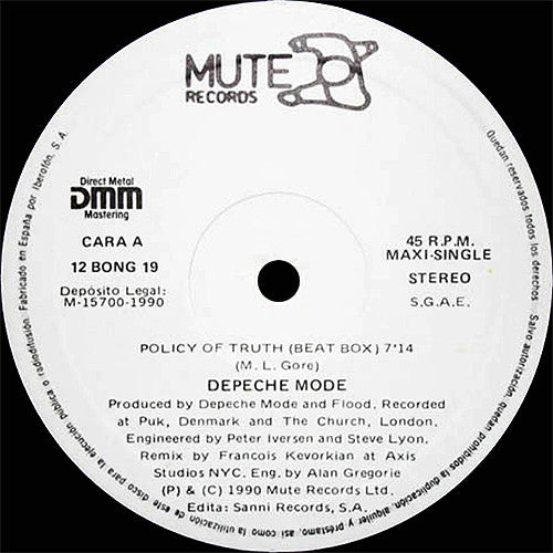 Depeche Mode – Policy Of Truth (NM) BOX36
