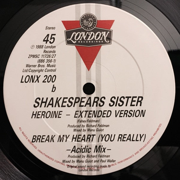 Shakespear's Sister – Break My Heart / Heroine (Extended Versions) (VG+) BOX11