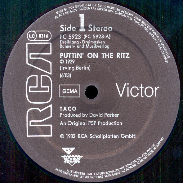 Taco – Puttin' On The Ritz (NM, FUNDA VG+) BOX21