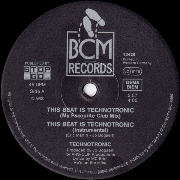 Technotronic Feat. MC Eric – This Beat Is Technotronic (NM, FUNDA VG+) BOX7