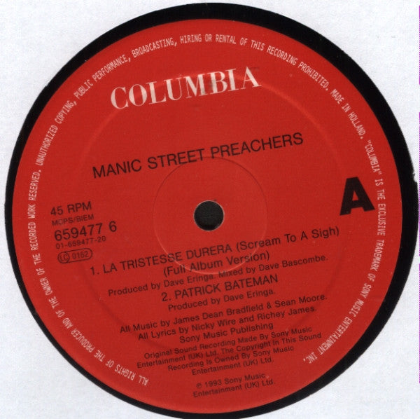 Manic Street Preachers – La Tristesse Durera (Scream To A Sigh) (EX) BOXE3