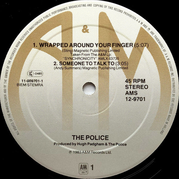 The Police – Wrapped Around Your Finger - Message In A Bottle - Live Version (NM, FUNDA VG+) BOX12