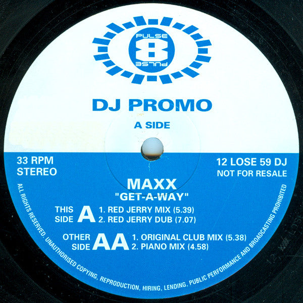 Maxx – Get-A-Way - PROMO - (VG+, FUNDA GENÉRICA) BOX23
