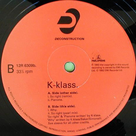 K-Klass – So Right (VG+) BOXE2