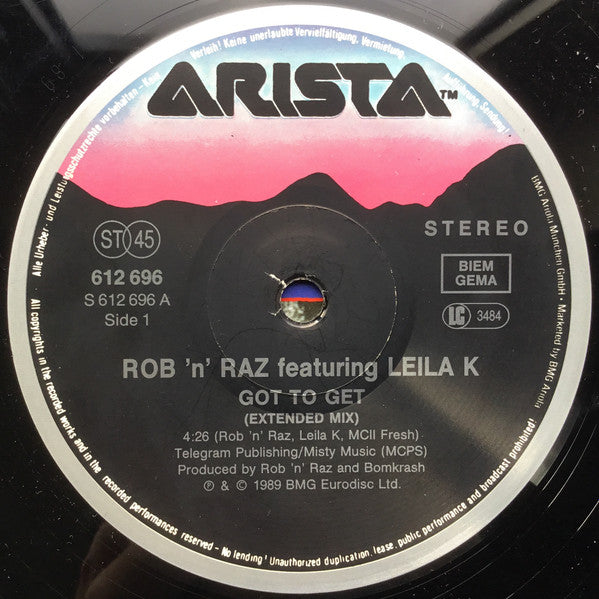 Rob 'N' Raz Featuring Leila K – Got To Get (NM) BOX26