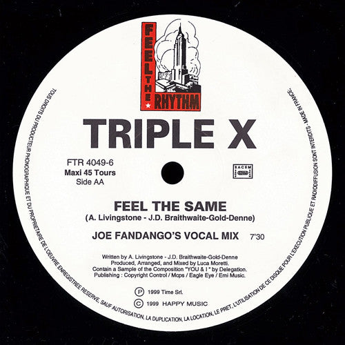 Triple X – Feel The Same (VG+) BOX17