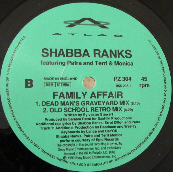 Shabba Ranks Featuring Patra & Terri & Monica – Family Affair (EX) BOX20