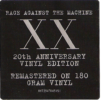 Rage Against The Machine – Rage Against The Machine - 20th Anniversary Vinyl Edition (NUEVO, SELLADO) BOXV43