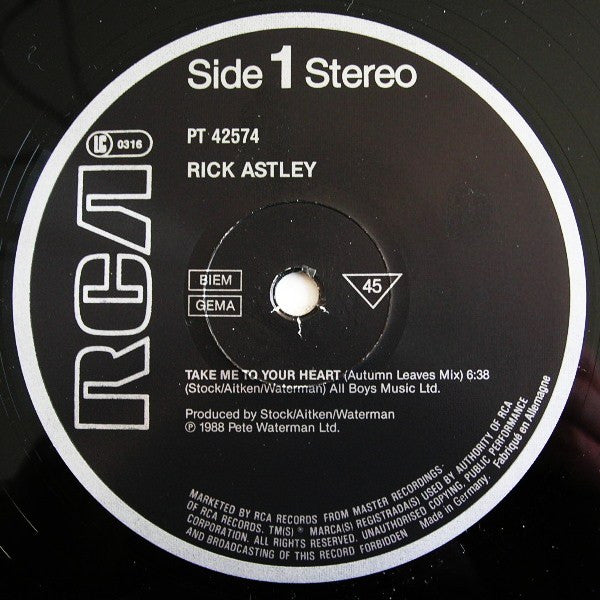 Rick Astley – Take Me To Your Heart, foto 3 de la edición