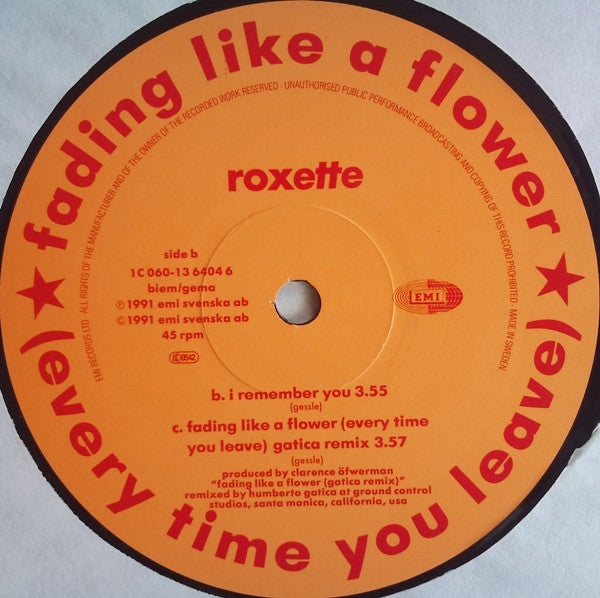 Roxette – Fading Like A Flower (Every Time You Leave) (VG+) BOX18