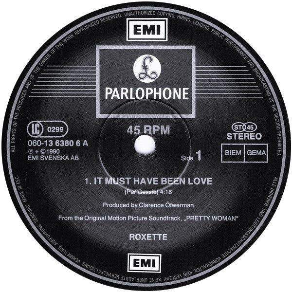 Roxette – It Must Have Been Love - Incluye Paint (NM)