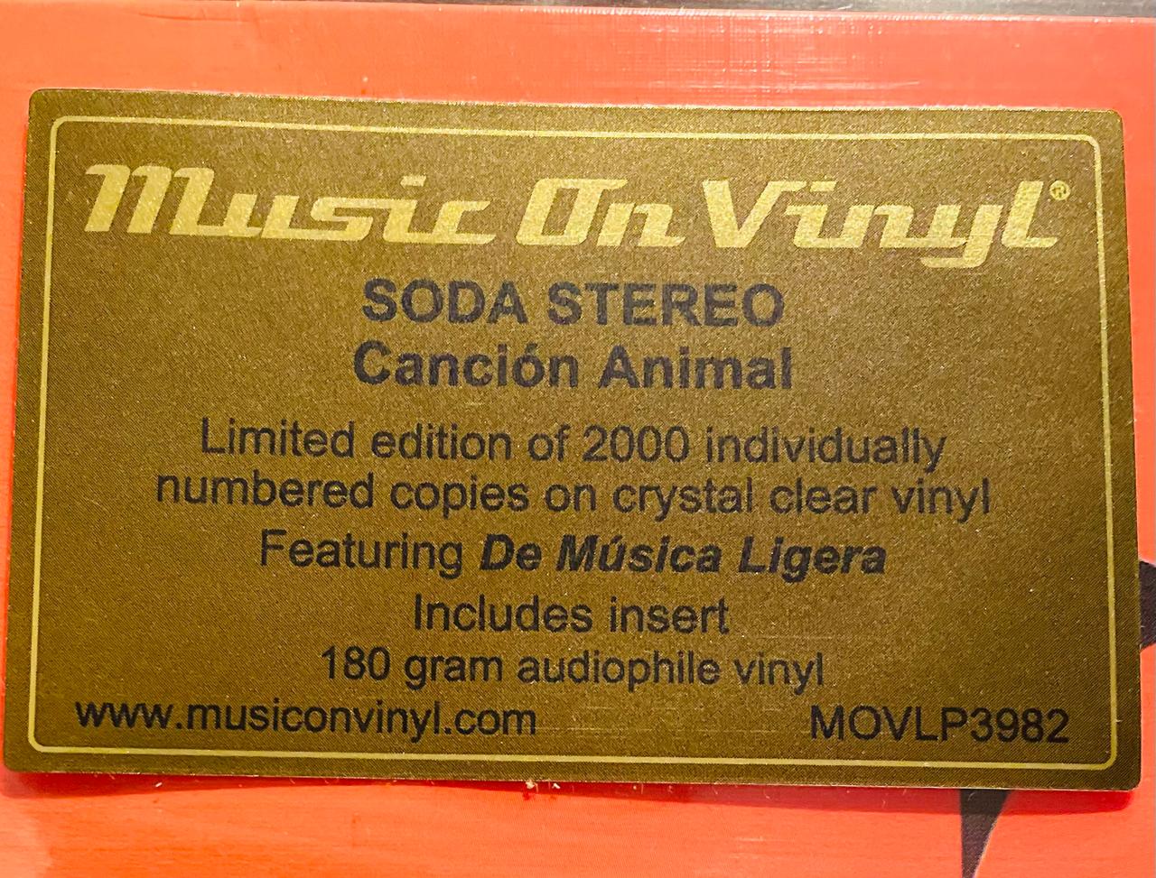 Soda Stereo – Canción Animal / EDICIÓN LIMITADA NUMERADA & CRYSTAL CLEAR (NUEVO, SELLADO)
