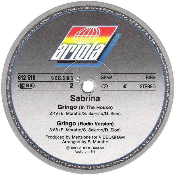 Sabrina – Gringo (VG+) BOX25