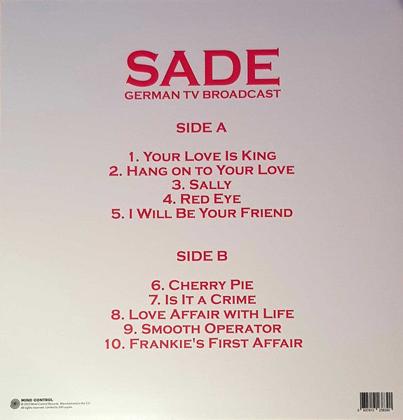 Sade – German TV Broadcast (NUEVO, SELLADO)