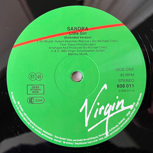 Sandra – Little Girl (EX, FUNDA VG+)