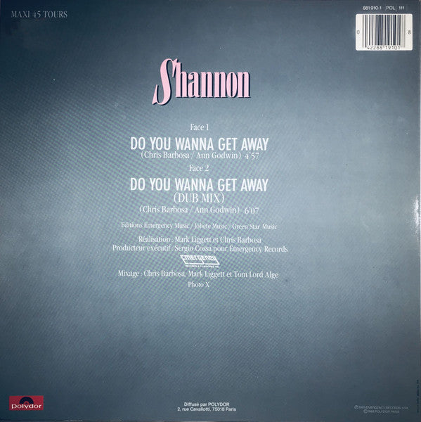 Shannon – Do You Wanna Get Away (NM, FUNDA EX) BOX12