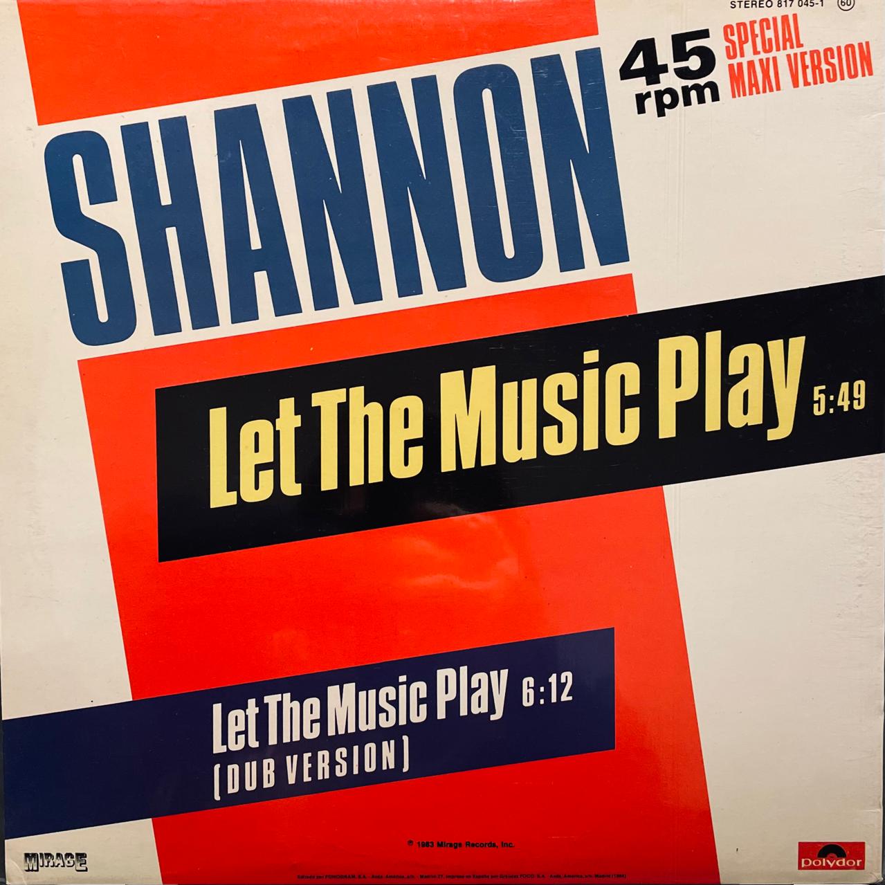 Shannon – Let The Music Play = Deja Que Suene La Musica (NM)