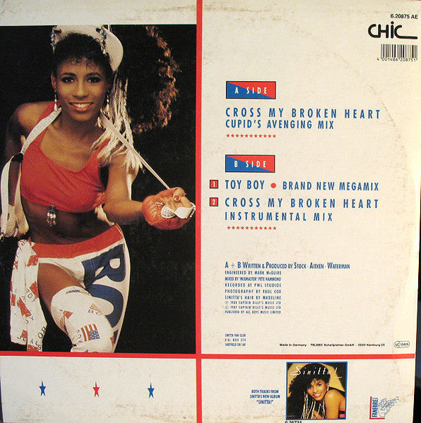 Sinitta – Cross My Broken Heart (Cupid's Avenging Mix) (NM, FUNDA VG+) BOX36