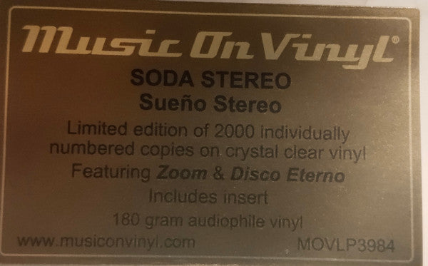 Soda Stereo – Sueño Stereo / EDICIÓN LIMITADA NUMERADA & CRYSTAL CLEAR / INCLUYE INSERT / DISCO DOBLE (NUEVO, SELLADO)