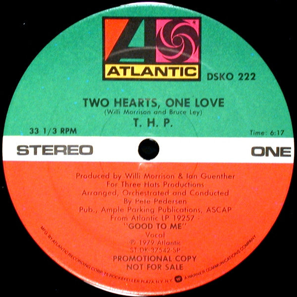 T. H. P – Two Hearts, One Love, disco de vinilo, usado en estado VG+