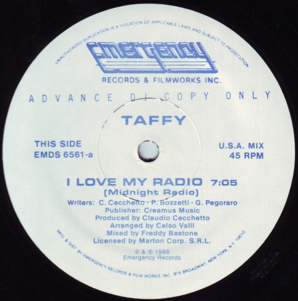 Taffy – I Love My Radio (Midnight Radio) (VG+) BOX26