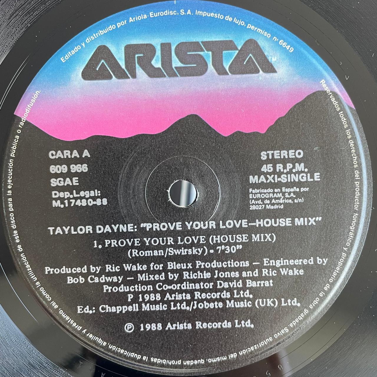 Taylor Dayne – Prove Your Love (House Mix) (NM, FUNDA EX)