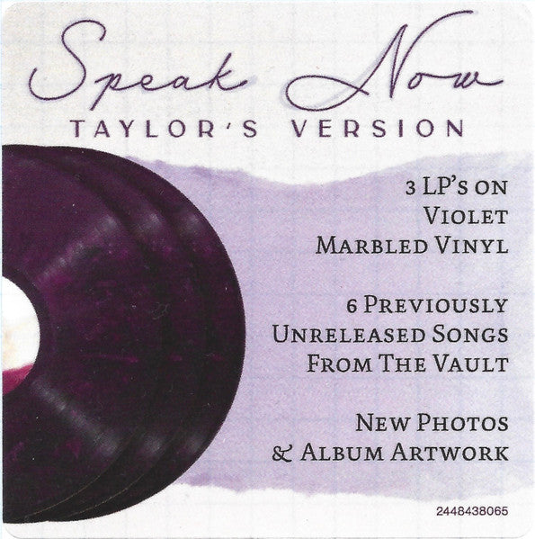 Taylor Swift – Speak Now (Taylor's Version) / DISCO TRIPLE (NUEVO, SELLADO) BOXV54