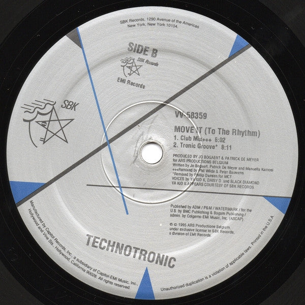 Technotronic Featuring Ya Kid K – Move It (To The Rhythm) (NM) BOX31