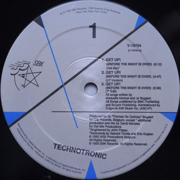 Technotronic – Get Up! (Before The Night Is Over) (NM, FUNDA VG+) BOX20
