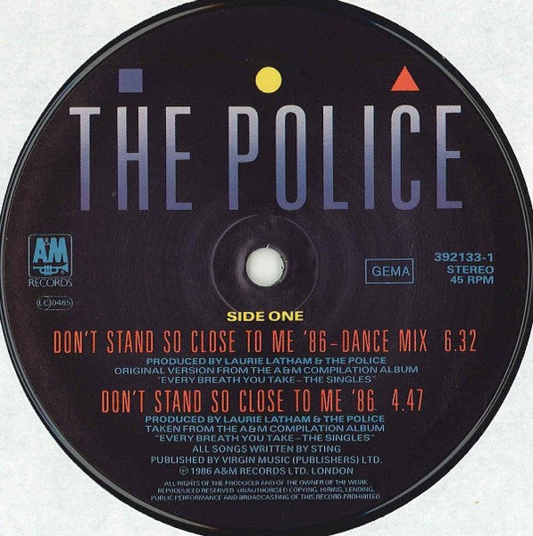 The Police – Don't Stand So Close To Me '86 (NM, FUNDA VG+)