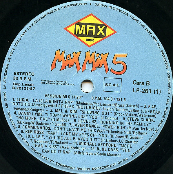 Toni Peret & José Mª Castells – Max Mix 5 (1ª Parte) / DISCO DOBLE (NM) BOX12