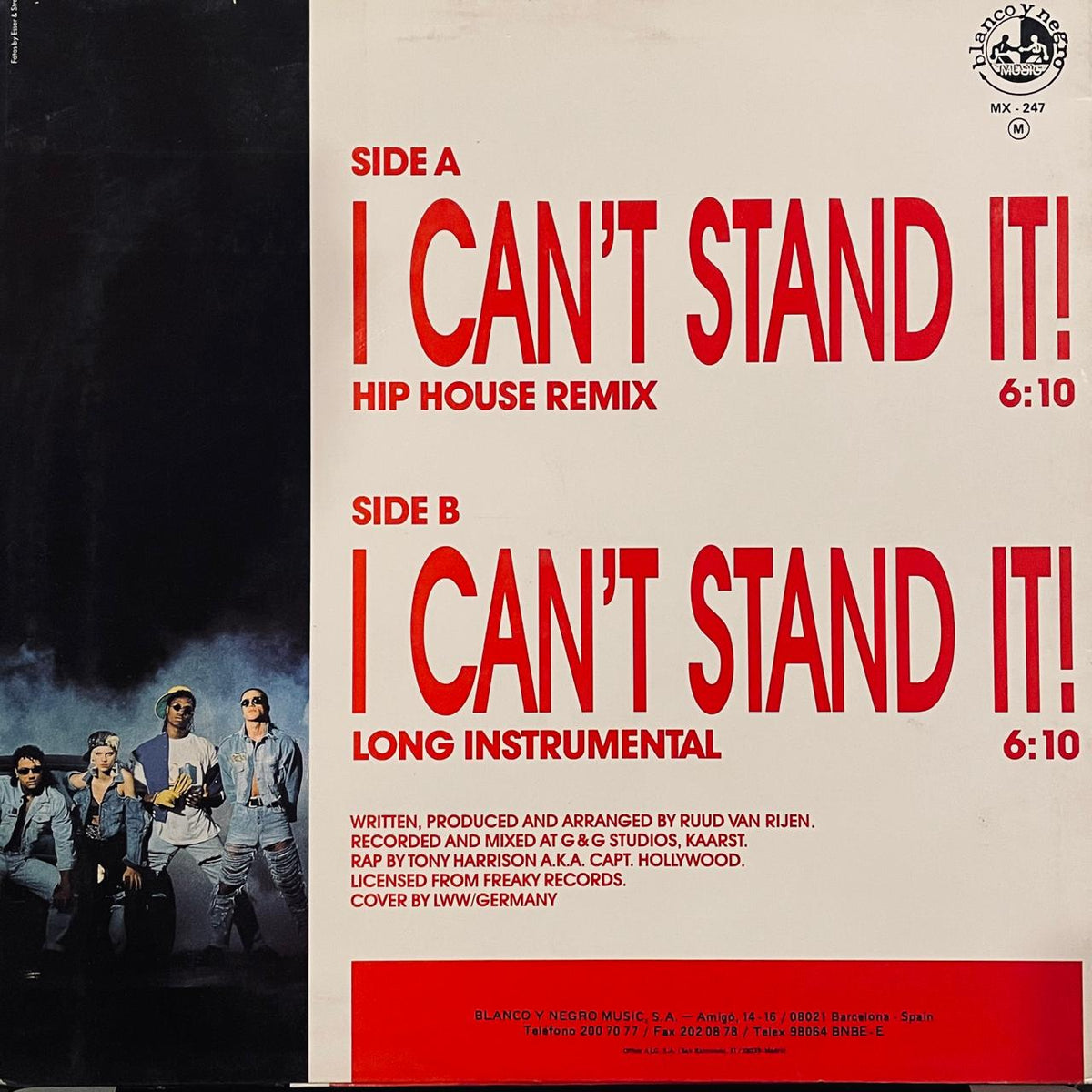 Twenty 4 Seven Featuring Capt. Hollywood – I Can't Stand It! (EX, FUNDA VG+) BOX30