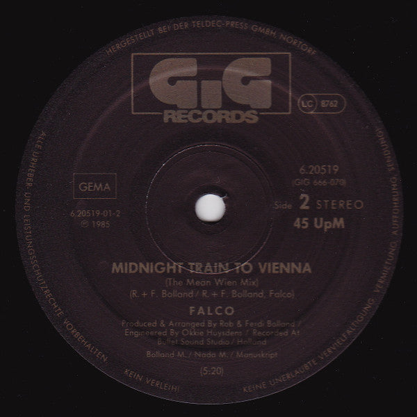 Falco – Vienna Calling (The Incredible Grand »Tour De Vienna« Live Mix) (Tourist-Version) (VG+)