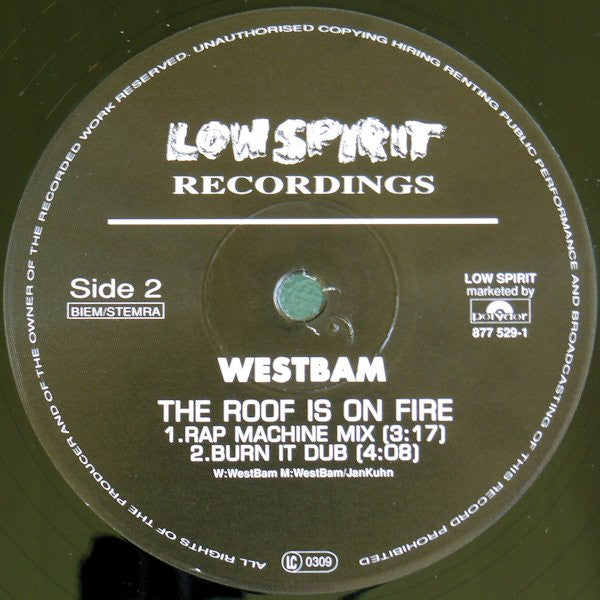 WestBam – The Roof Is On Fire (Burn It Down Remix) (NM, FUNDA EX) BOX28