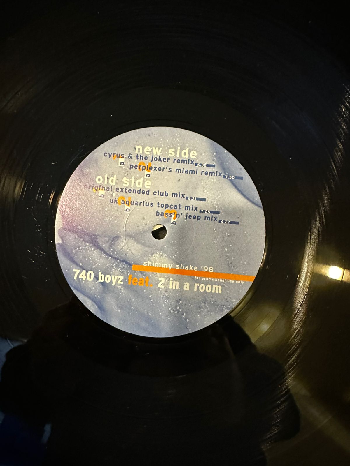 740 Boyz Feat. 2 In A Room – Shimmy Shake '98 (NM, FUNDA EX, PROMO) BOX9