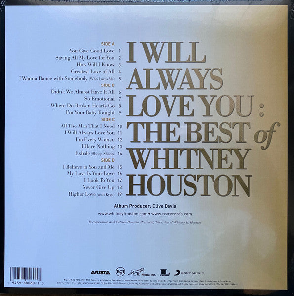 Whitney Houston – I Will Always Love You: The Best Of Whitney Houston / DISCO DOBLE (NUEVO, SELLADO)