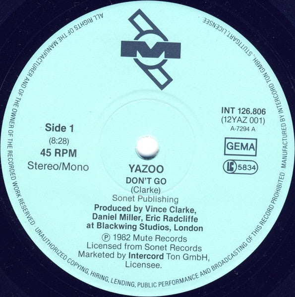 Yazoo – Don't Go • Re-mixes (NM, FUNDA VG+) BOX30
