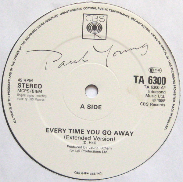 Paul Young – Every Time You Go Away (Extended Remix Version) (NM)