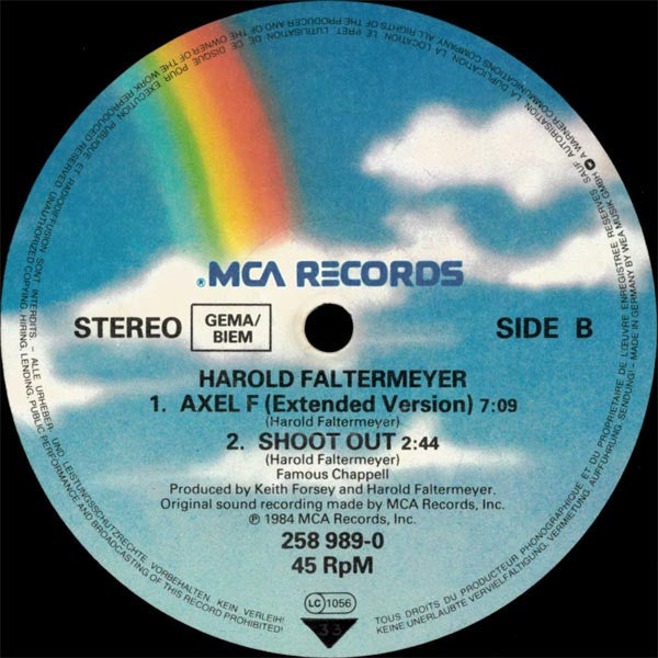 Harold Faltermeyer – Axel F (The M & M Mix) (VG+) BOX36