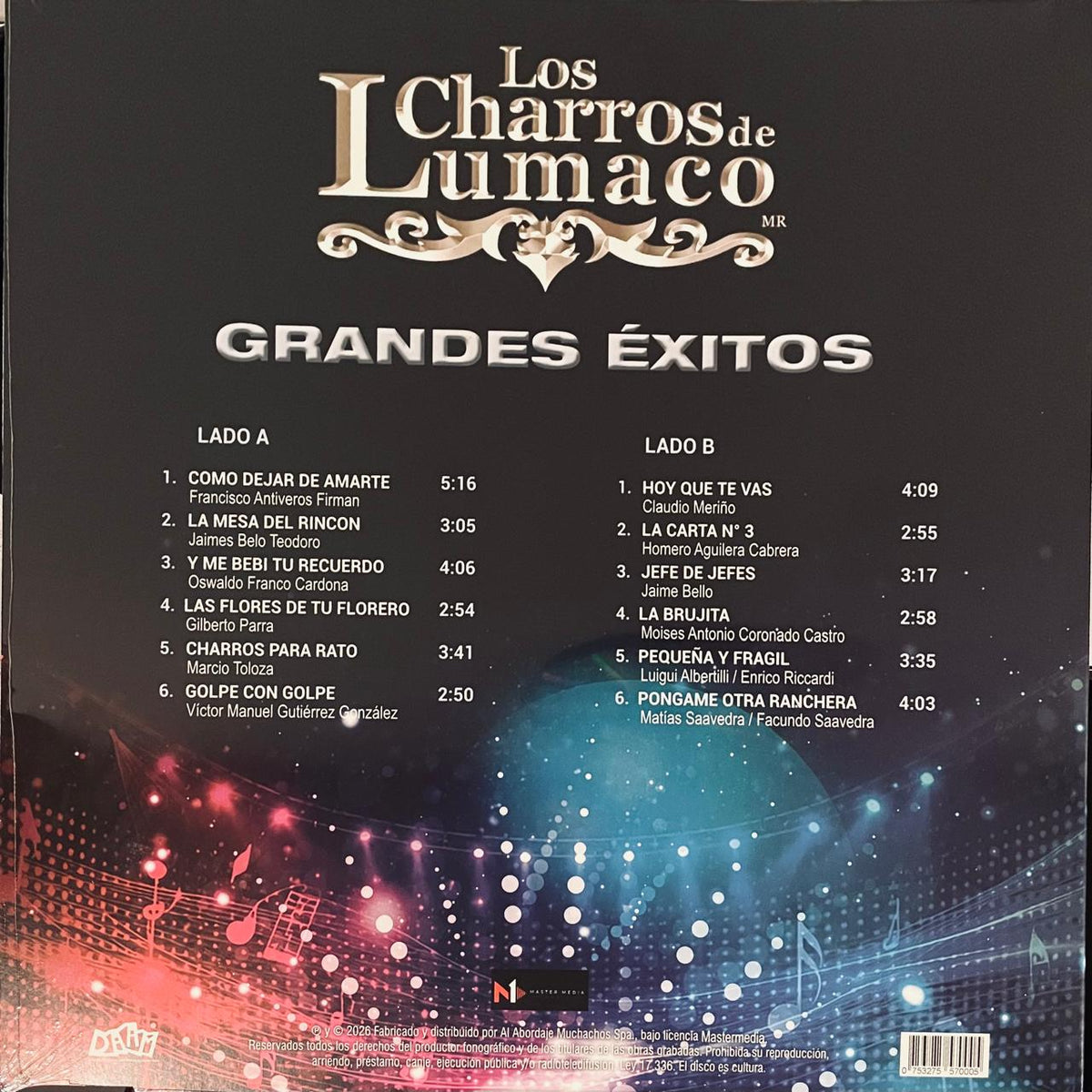 Los Charros de Lumaco – Grandes Éxitos (NUEVO, SELLADO)
