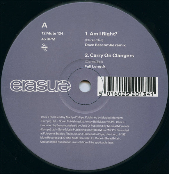 Erasure – Am I Right? (VG+) BOX12