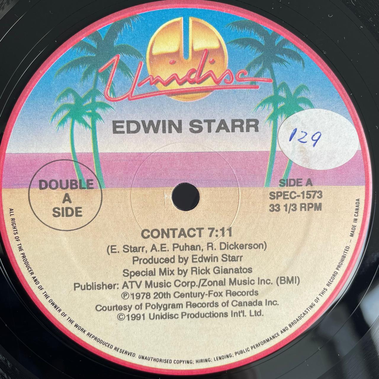 Edwin Starr – Contact / H.A.P.P.Y. Radio (NM) - PEGATINA EN GALLETA VER FOTO- BOX7