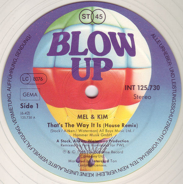 Mel & Kim – That's The Way It Is (Remix) (VG+) BOX29