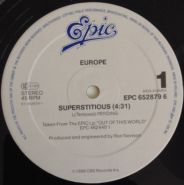 Europe – Superstitious (NM, FUNDA EX) BOX25