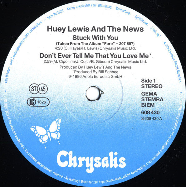 Huey Lewis And The News – Stuck With You (NM) BOX35