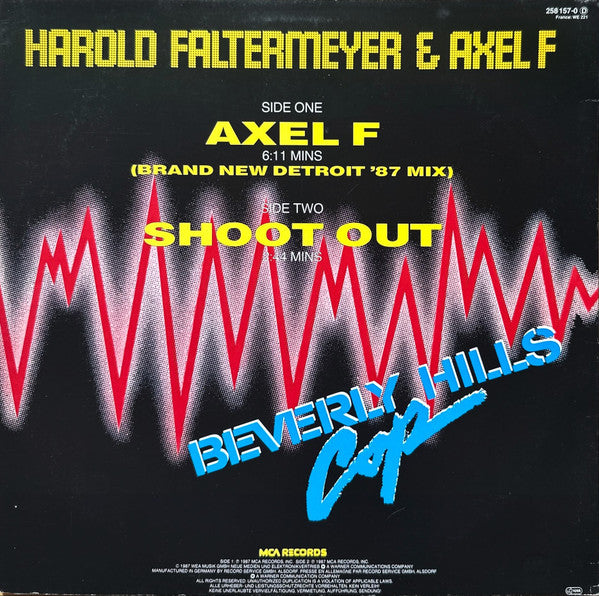 Harold Faltermeyer & Axel F – Axel F (Brand New Detroit '87 Mix) (EX)-TIMBRE EN GALLETA VER FOTO- BOX36