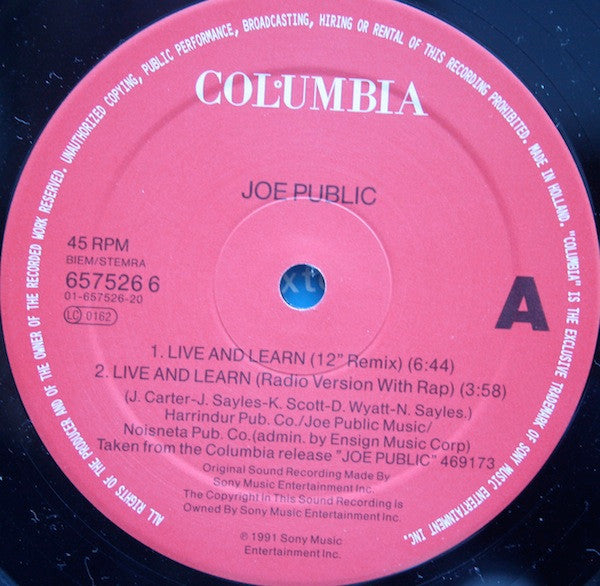 Joe Public – Live And Learn (EX) BOX6